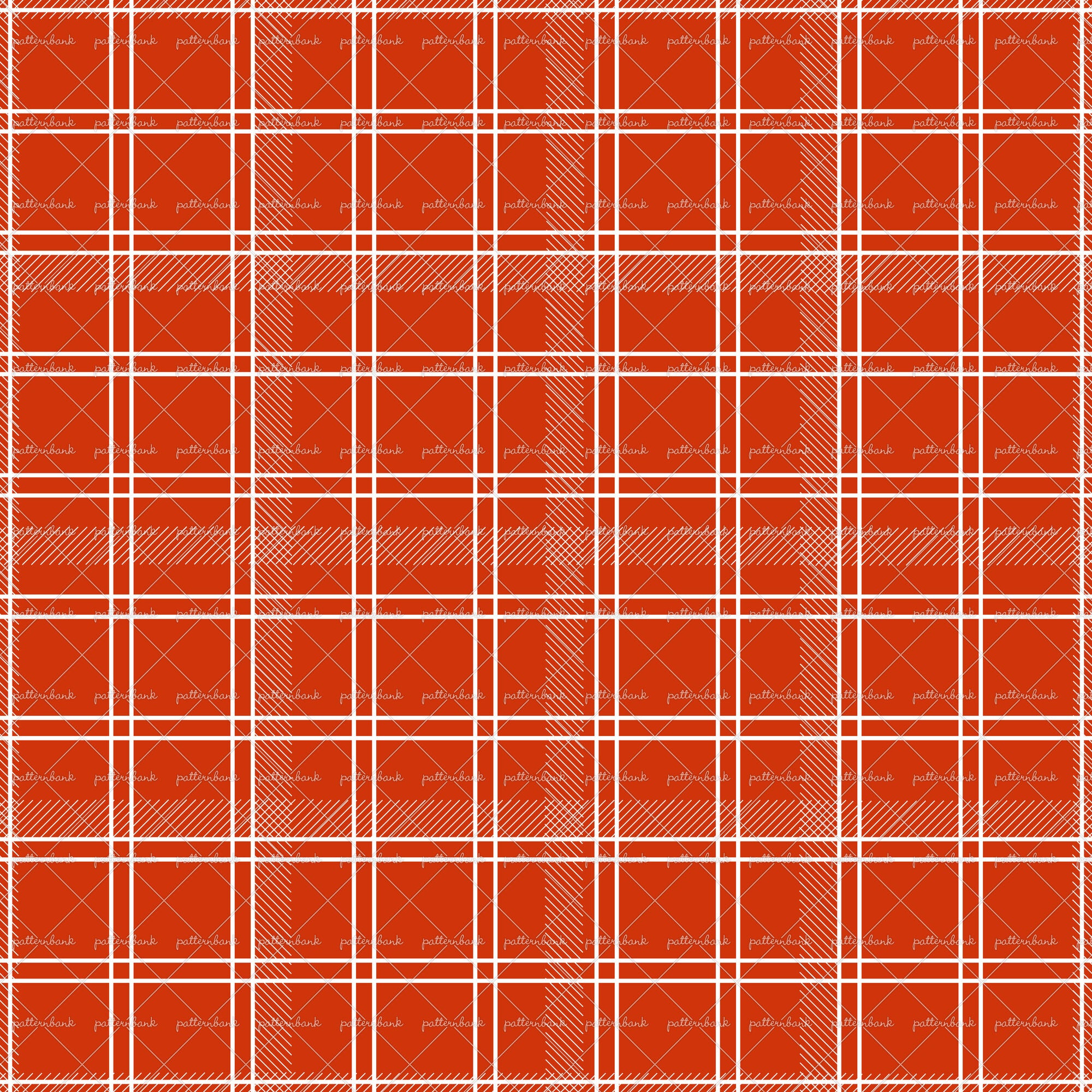 Tartan on Orange Tone and White Lines