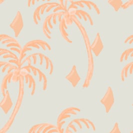 Pastel Tone Orange Palms Motifs