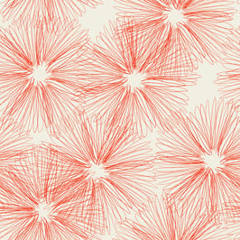 Red Abstract Sketched Flowers