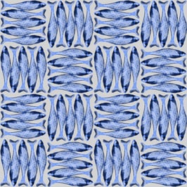 Sardines Tiles Blue Sea Fish