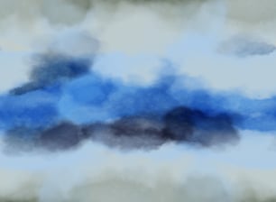 Abstract Blue Waves Watercolour